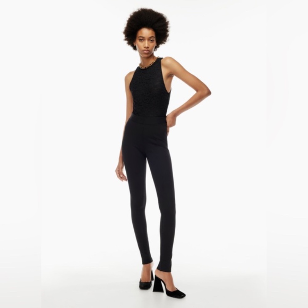 NWT TEN BY BABATON Black High Waist Ankle Zipper Leggings ANGLES XXS